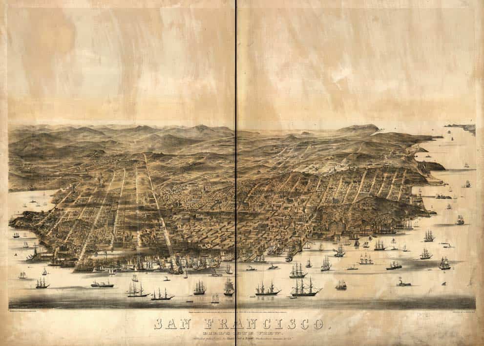 MAP SAN FRANCISCO 1864 35x50 249 Poster (ej med ram)