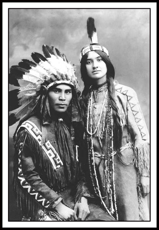 INDIANER Situwuka & Katkwachsnea 1912 80x120 1295 Tavla med ram (svart)