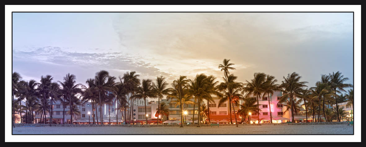 Miami Beach Florida 60x160 1899 Tavla med ram (svart)