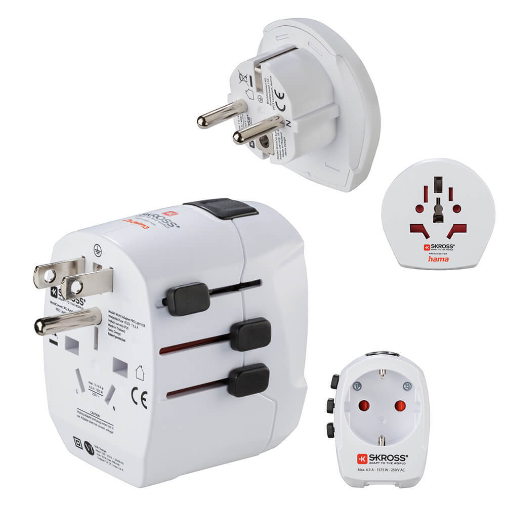 Reseadapter Världen Pro Light USB 3-stift