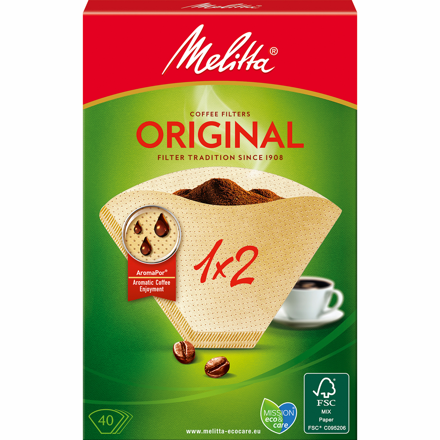 Kaffefilter 1X2 40pack (Obs 18 dfp)