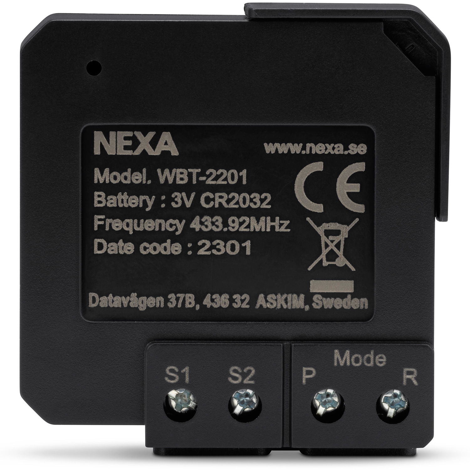 WBT-2201 Inbyggnadsändare batteri På/Av/Dimmer 2 kanaler