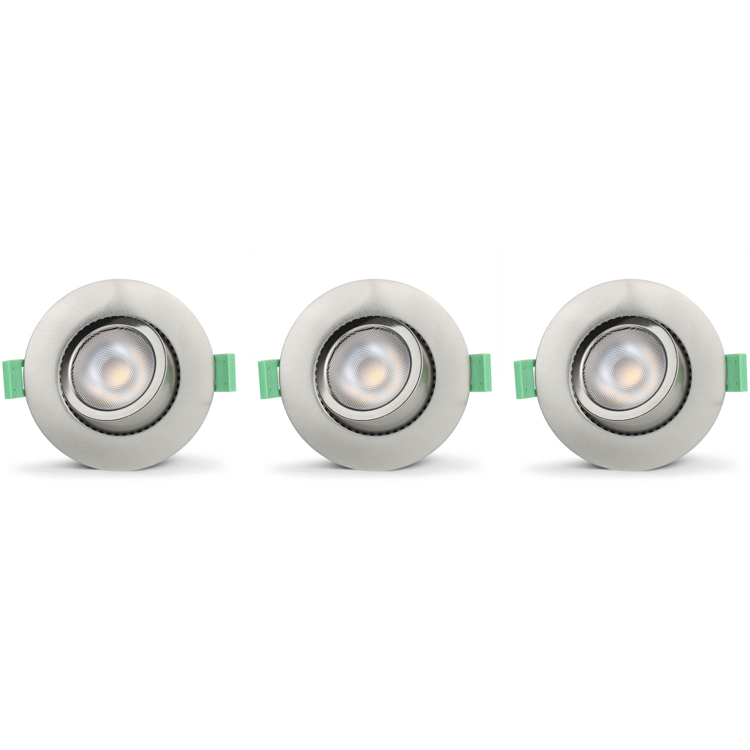 Ellen Infälld downlight Dim-to-Warm 520lm IP65 3-pack Borstad stål
