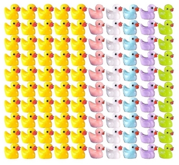100 st Tiny Ducks Set Dekoration Realistisk Form Hållbar Harts Förtjusande ankor för jul födelsedagsfest Barnens dag