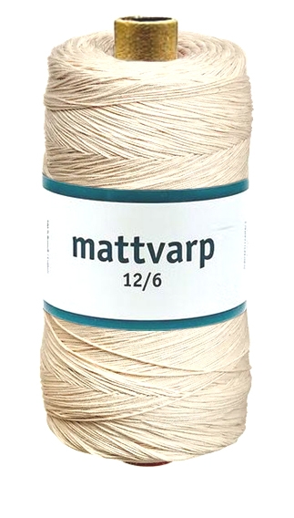 Extra stark Mattvarp 12/6 Oblekt 500 gr / rulle - 100% ekologisk bomullsmattvarp