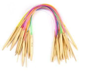 N047 - Set med 18 st. rundstickor 40 cm i finaste bambu
