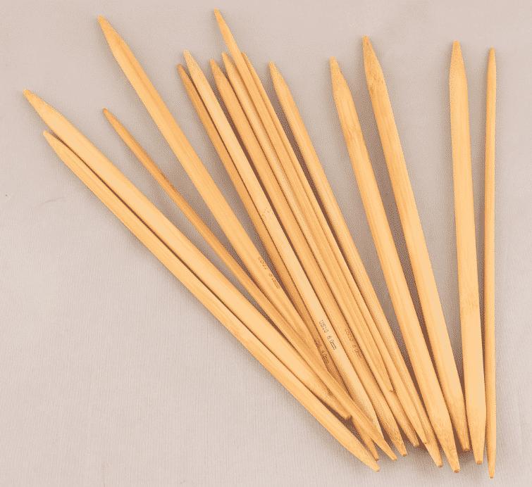 N006 - Set med 11 storlekar Strumpstickor i finaste Bambu