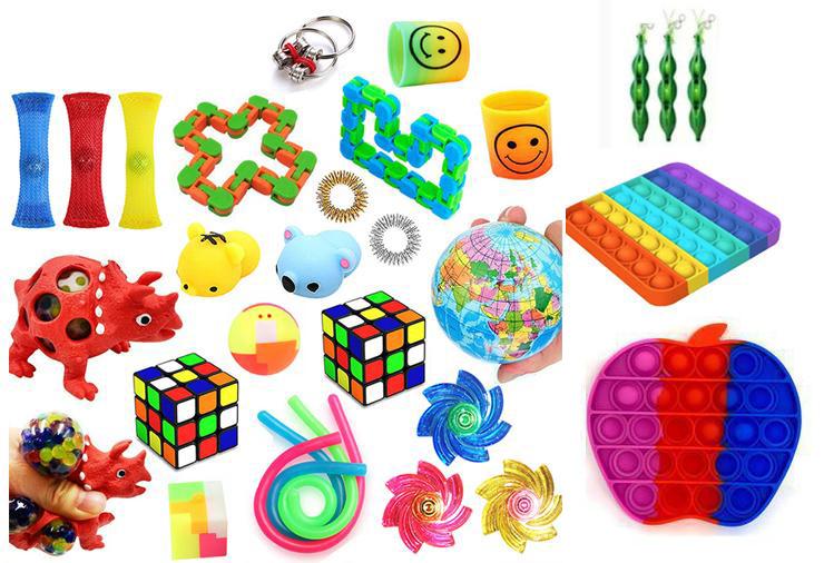 Favor 29st Fidget Set Pack för barn Pop it Stress ball