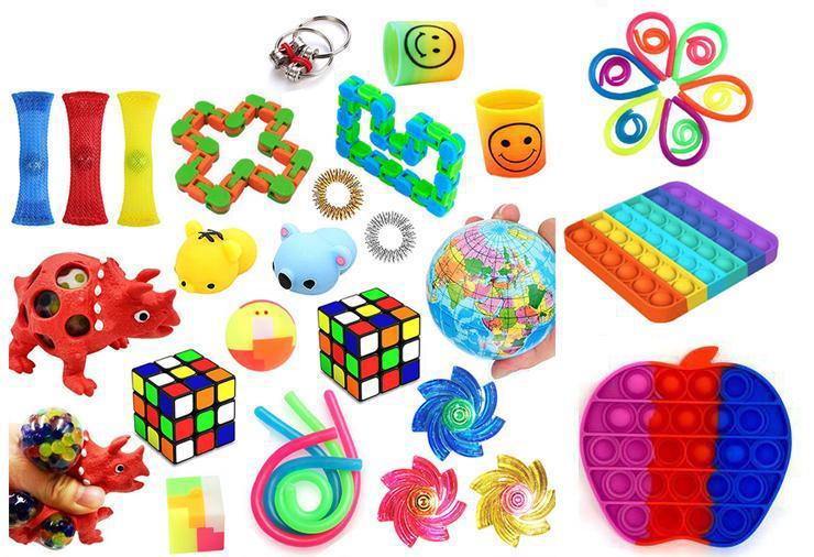 Favor 38st Fidget Set Pack för barn Pop it Stress ball