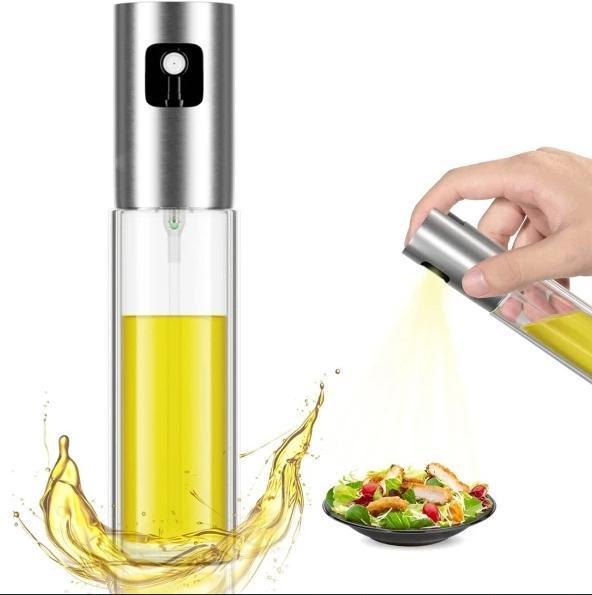 2 x Sprayflaska för olja & vinäger - Rostfritt stål Silver