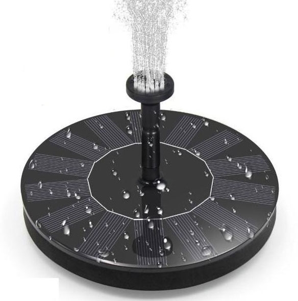 Vattenfontän solcellsdriven 16 cm solcellsfontän vatten fontän utomhus Svart