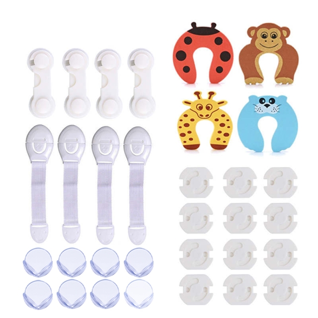 Barn / Baby säkerhets kit - + 4 Gulliga dörrstoppare