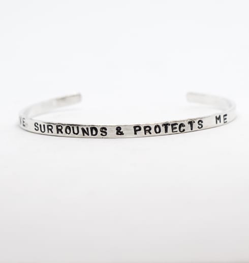 Silverarmband- smalt med text
