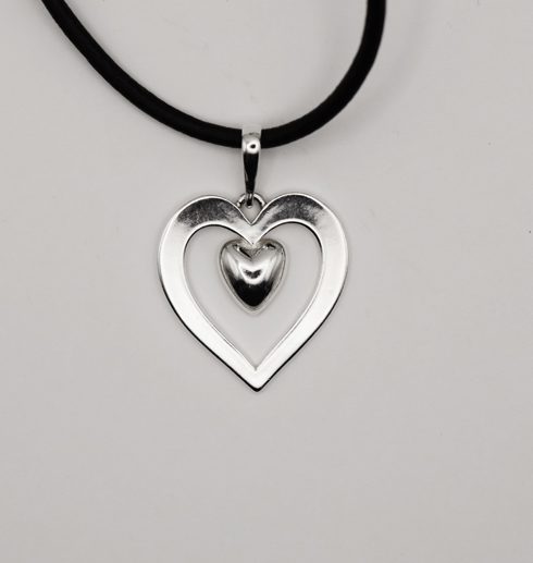 LEV NU-silverhalsband Ställbar svart läderrem