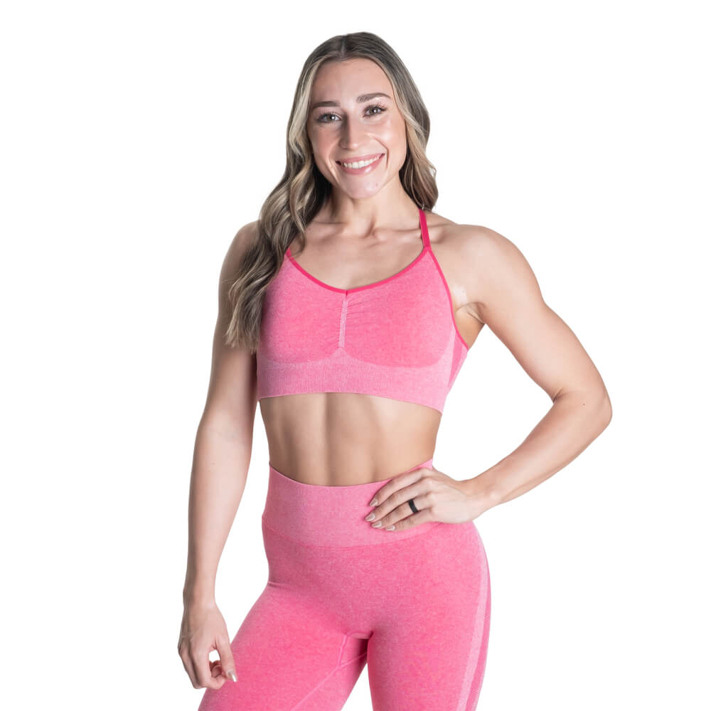 Curve Scrunch Bra, hot pink melange, large
