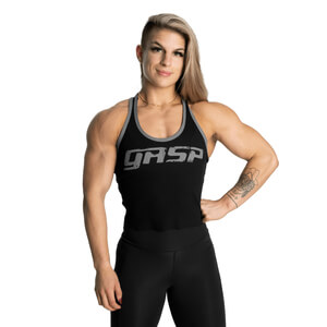 Rib Crop T-back, black, large