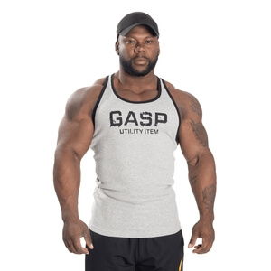 Ribbed T-back, grey melange, large