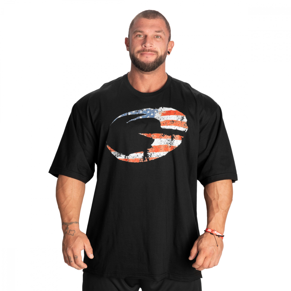 Pump Cover Iron Tee, black/US flag, xxxlarge
