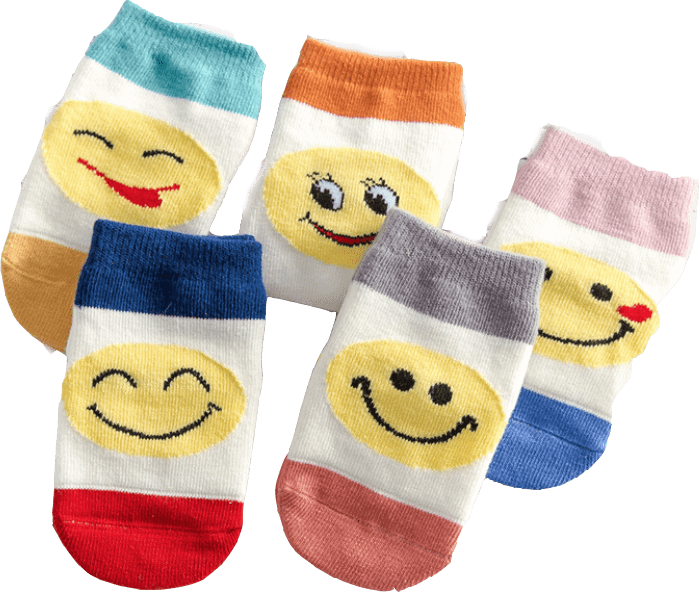 Smiley sockor 5-pack