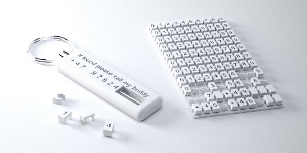 Vit Keybuddy nyckelring