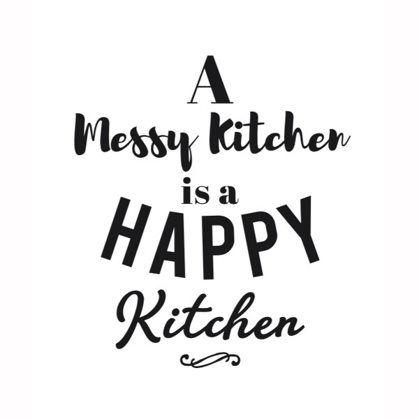 Disktrasor med cool text - Messy Kitchen