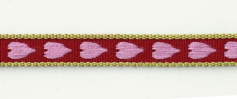  TEXTILBAND RÖD HJÄRTA