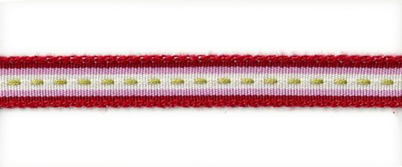  TEXTILBAND RÖD GUL STRECK