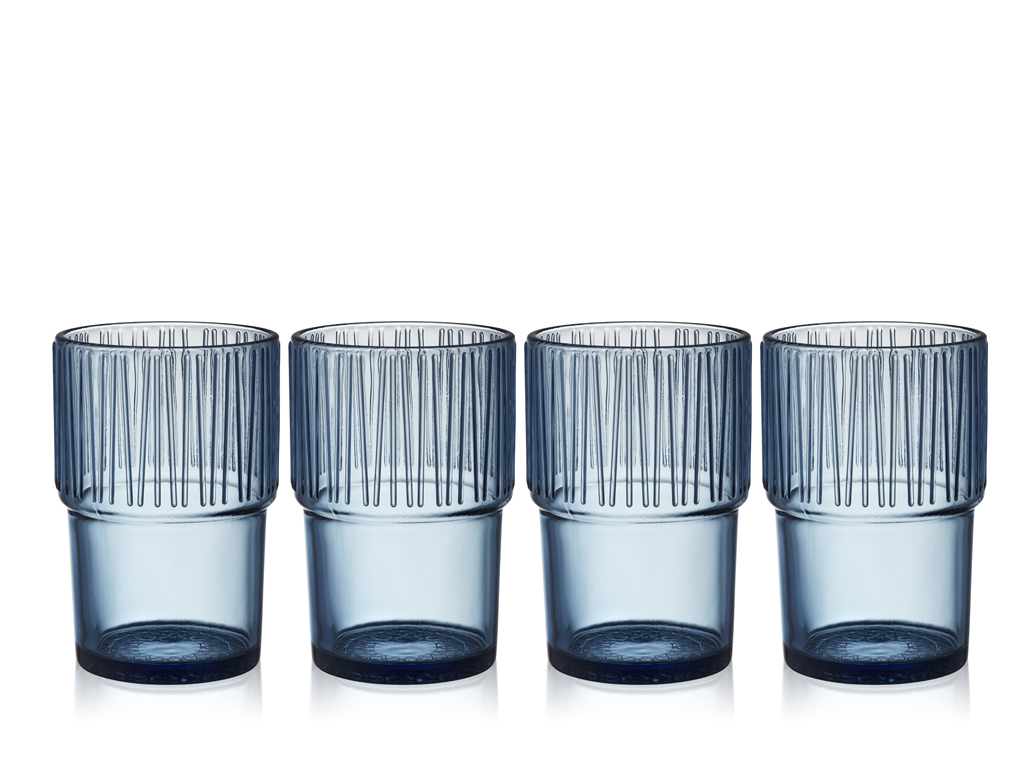 BITZ Kusintha Caféglas 12,5 cm 38 cl 4 st Blå