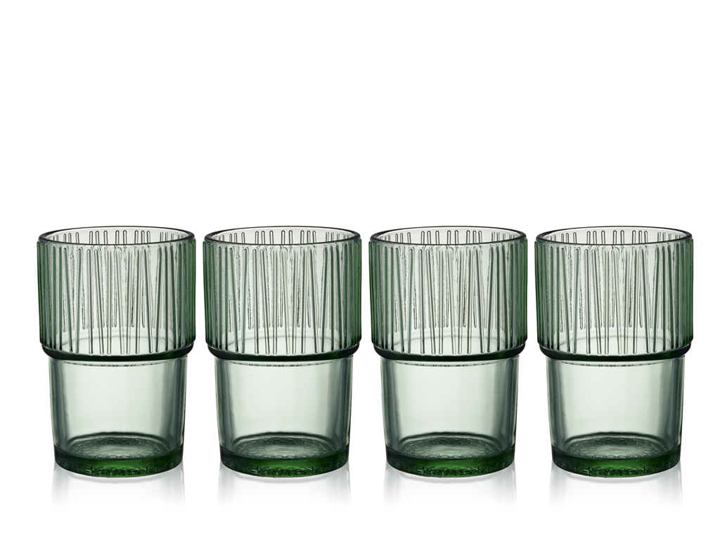 BITZ Kusintha Caféglas 12,5 cm 38 cl 4 st Grön