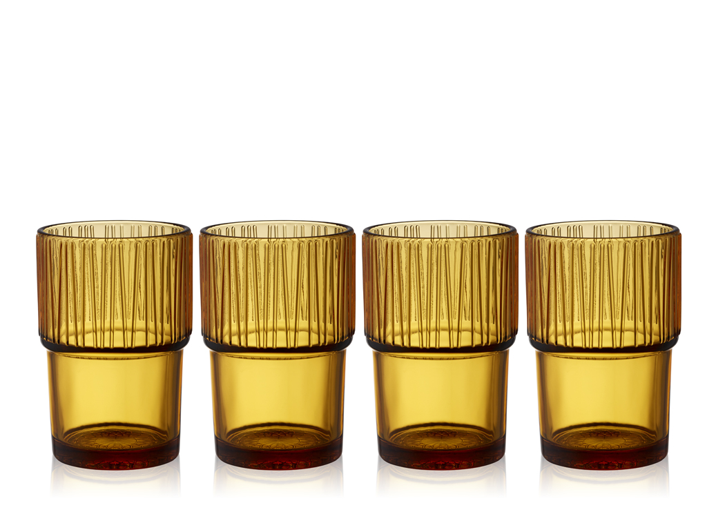 BITZ Kusintha Caféglas 12,5 cm 38 cl 4 st Amber