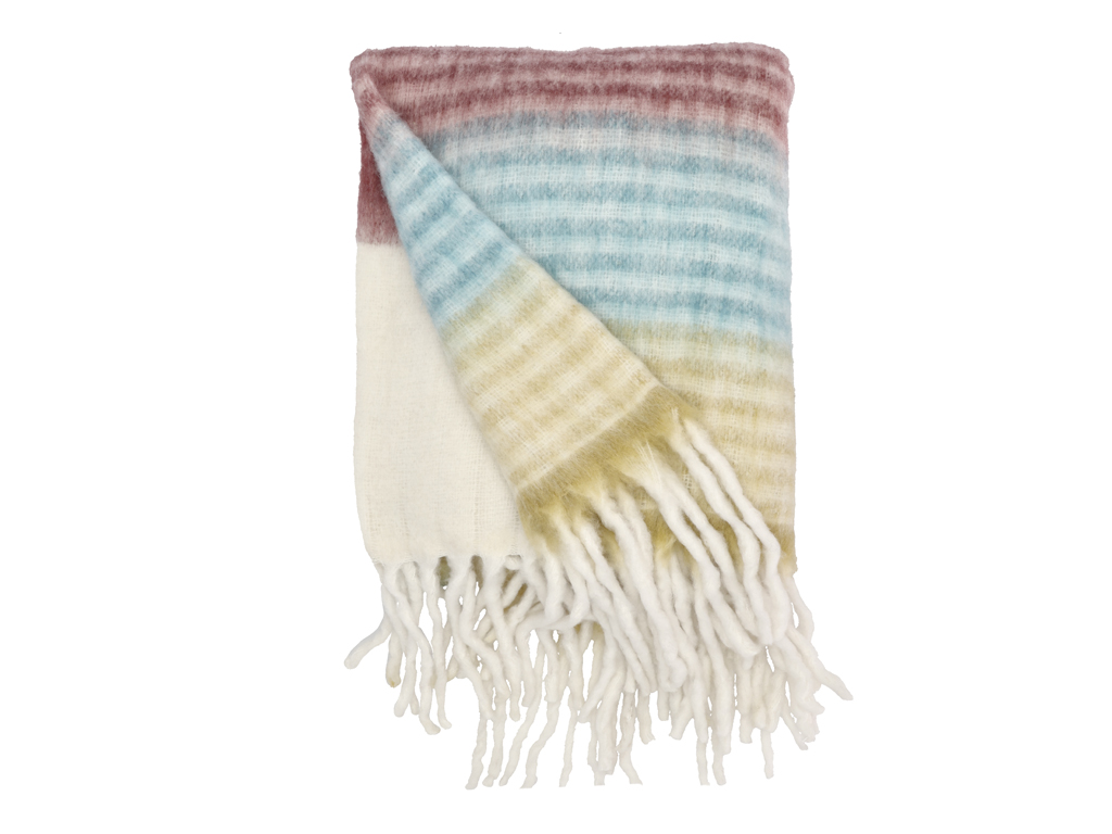 Villa Collection Bliss Pläd 130 x 170 cm Honey/Blå/Bordeaux/Sand