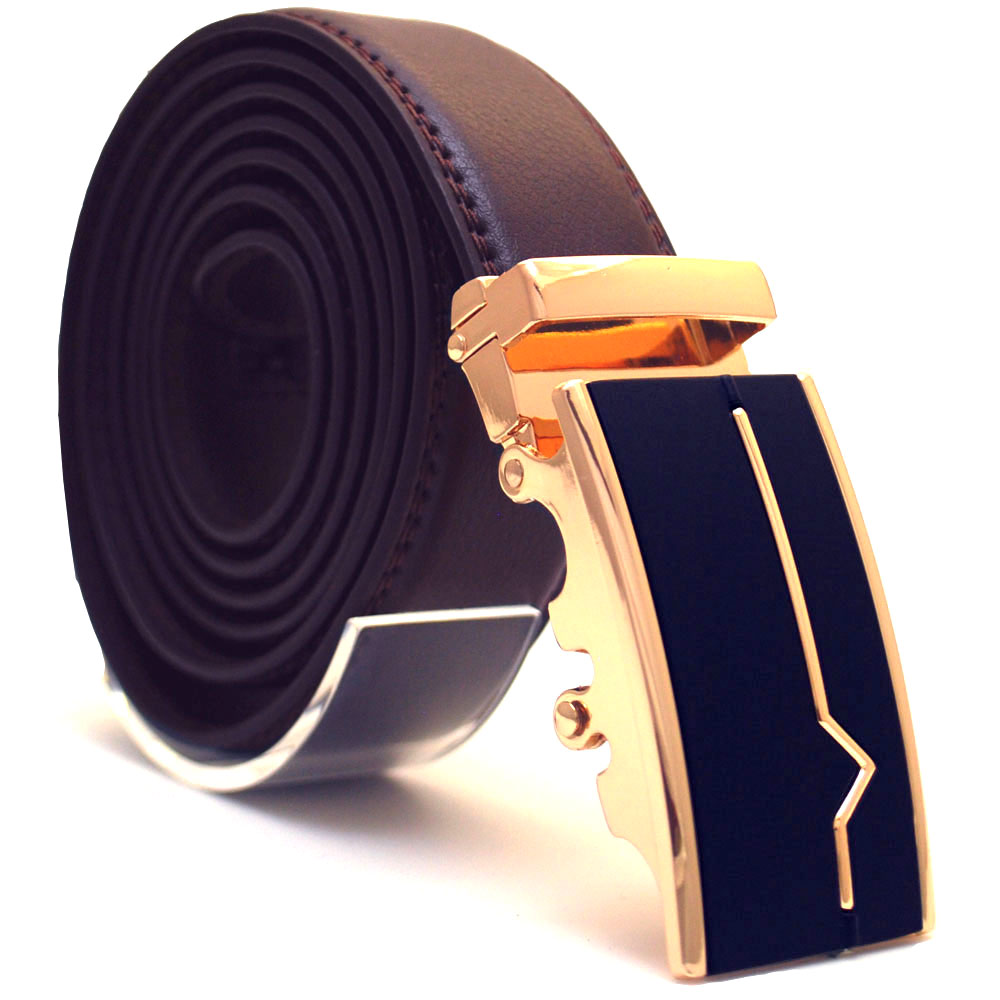 Läderbälte stripe brun 1005 B