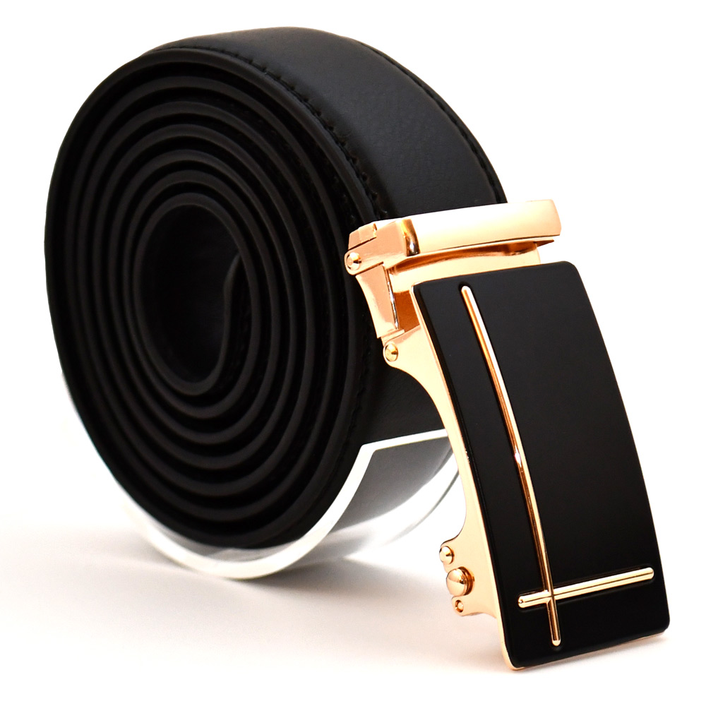 Läderbälte stripe svart 1012