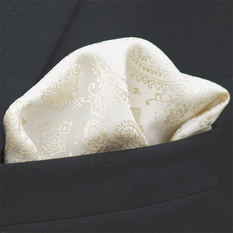 Bröstnäsduk Paisley Ivory