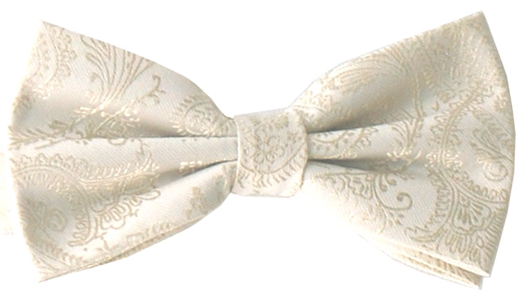 Knuten fluga Paisley Ivory