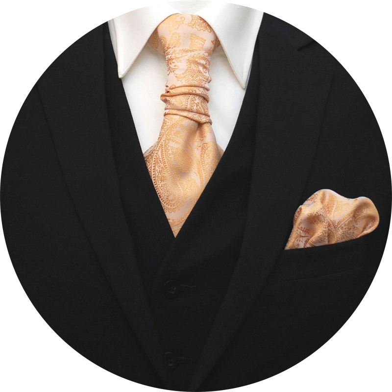 Kravattset Paisley Guld