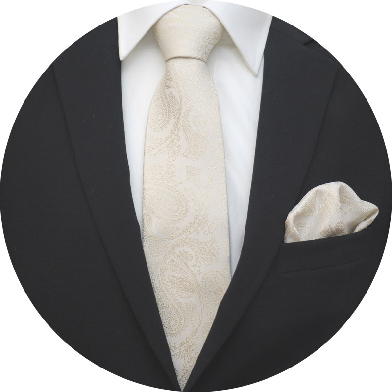 Slipsset Paisley Ivory