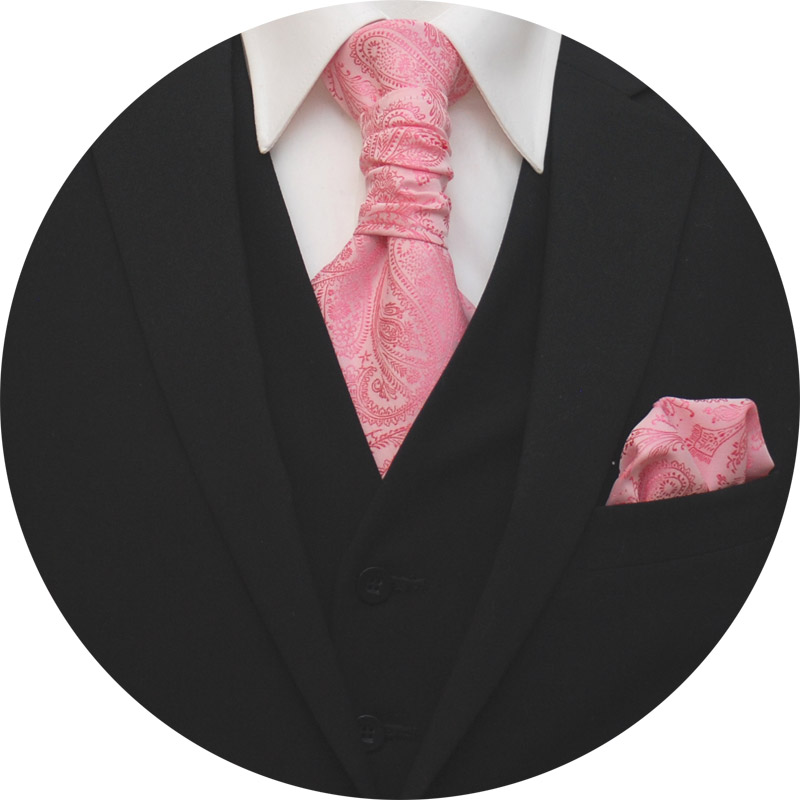 Kravattset Paisley Rosa
