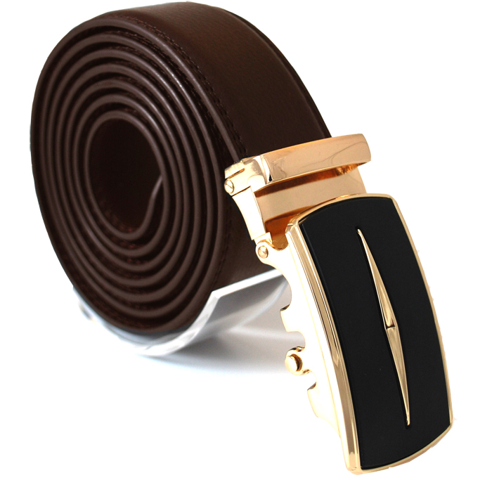 Läderbälte stripe brun 995B
