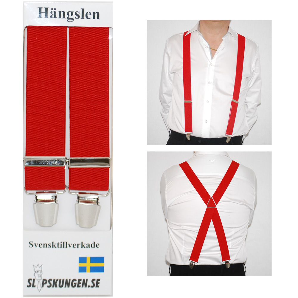 Svenska hängslen  Breda Röda