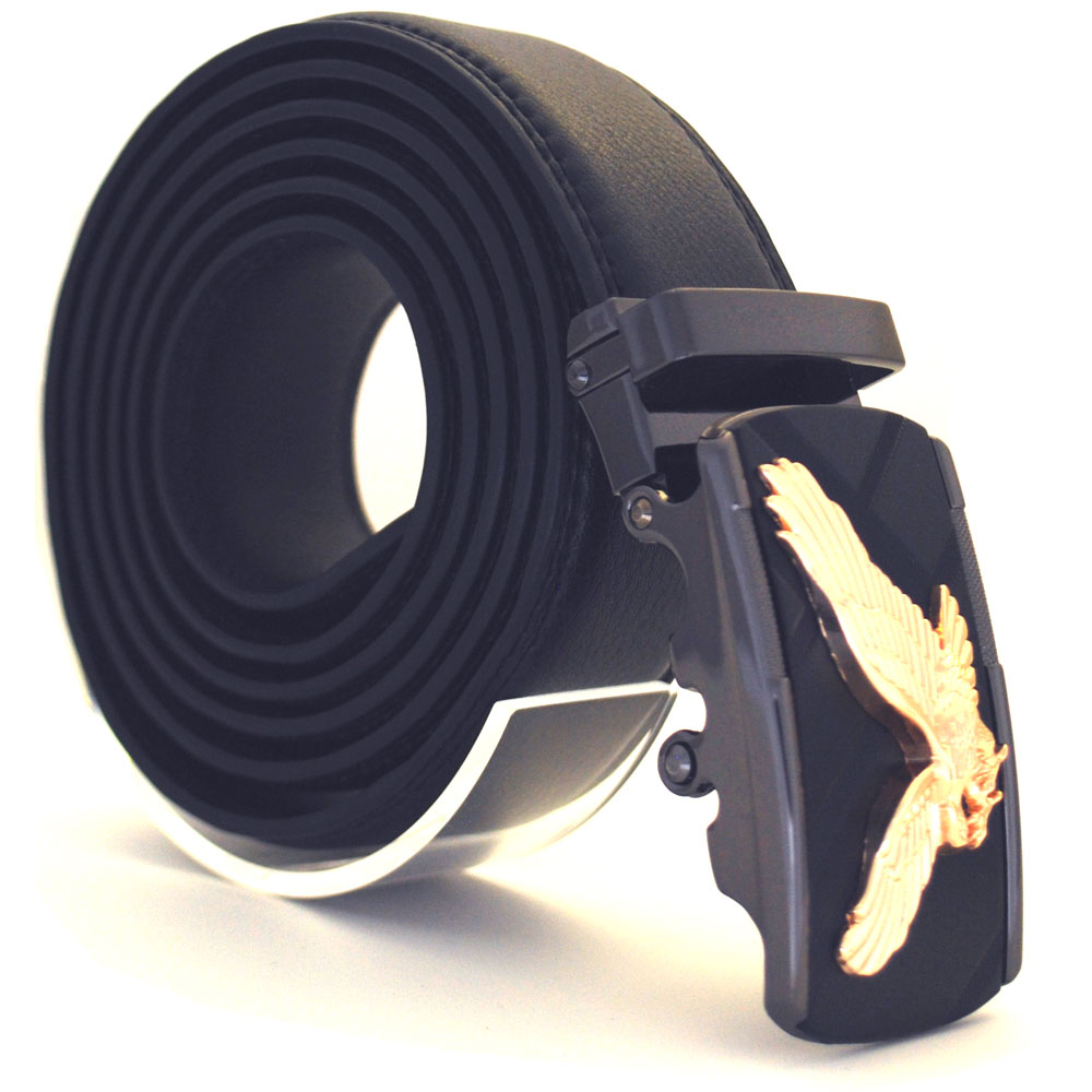 Läderbälte stripe svart 1001