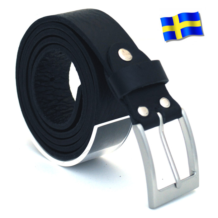 Läderbälte Bull svart 30mm 802