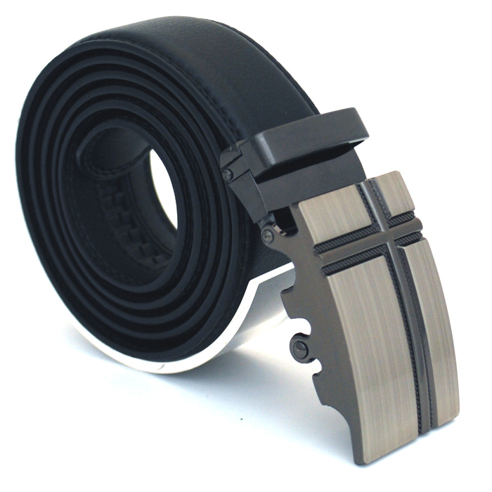 Läderbälte stripe svart 973