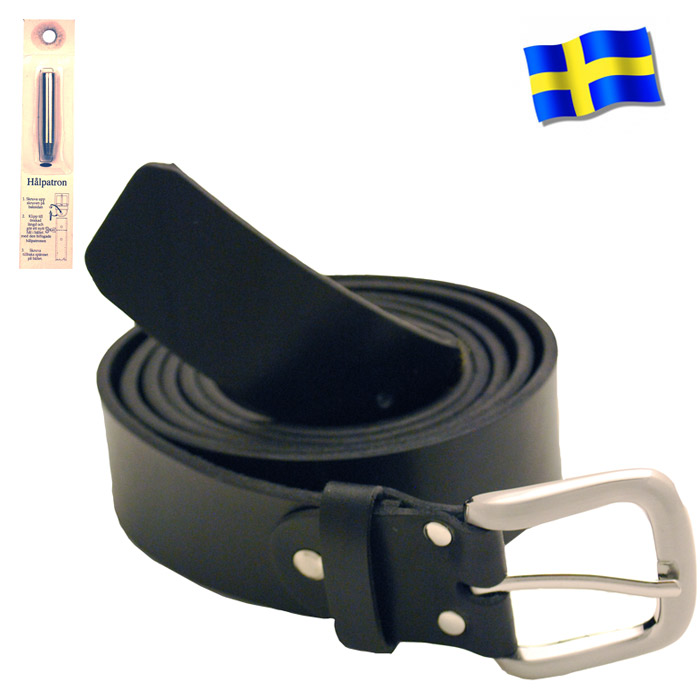 Läderbälte svart XL881