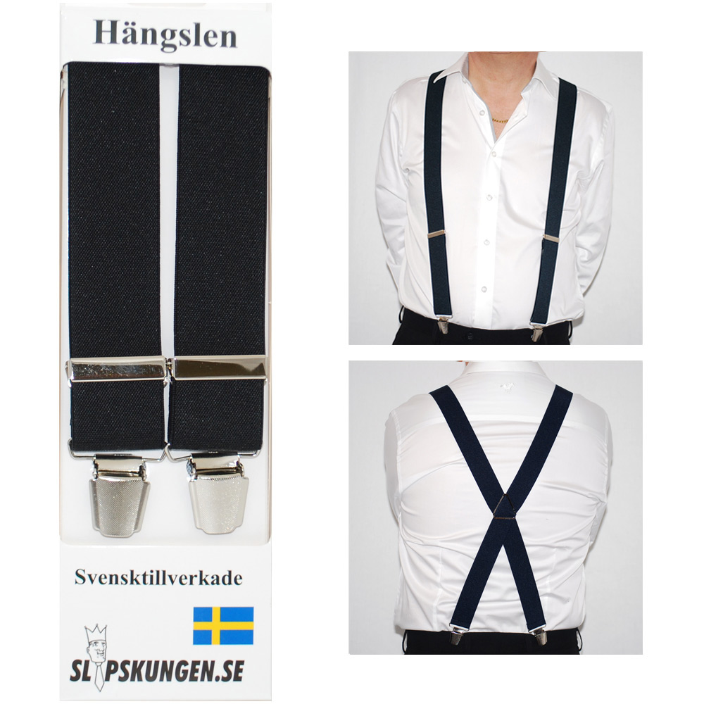 Svenska hängslen  Breda Svarta