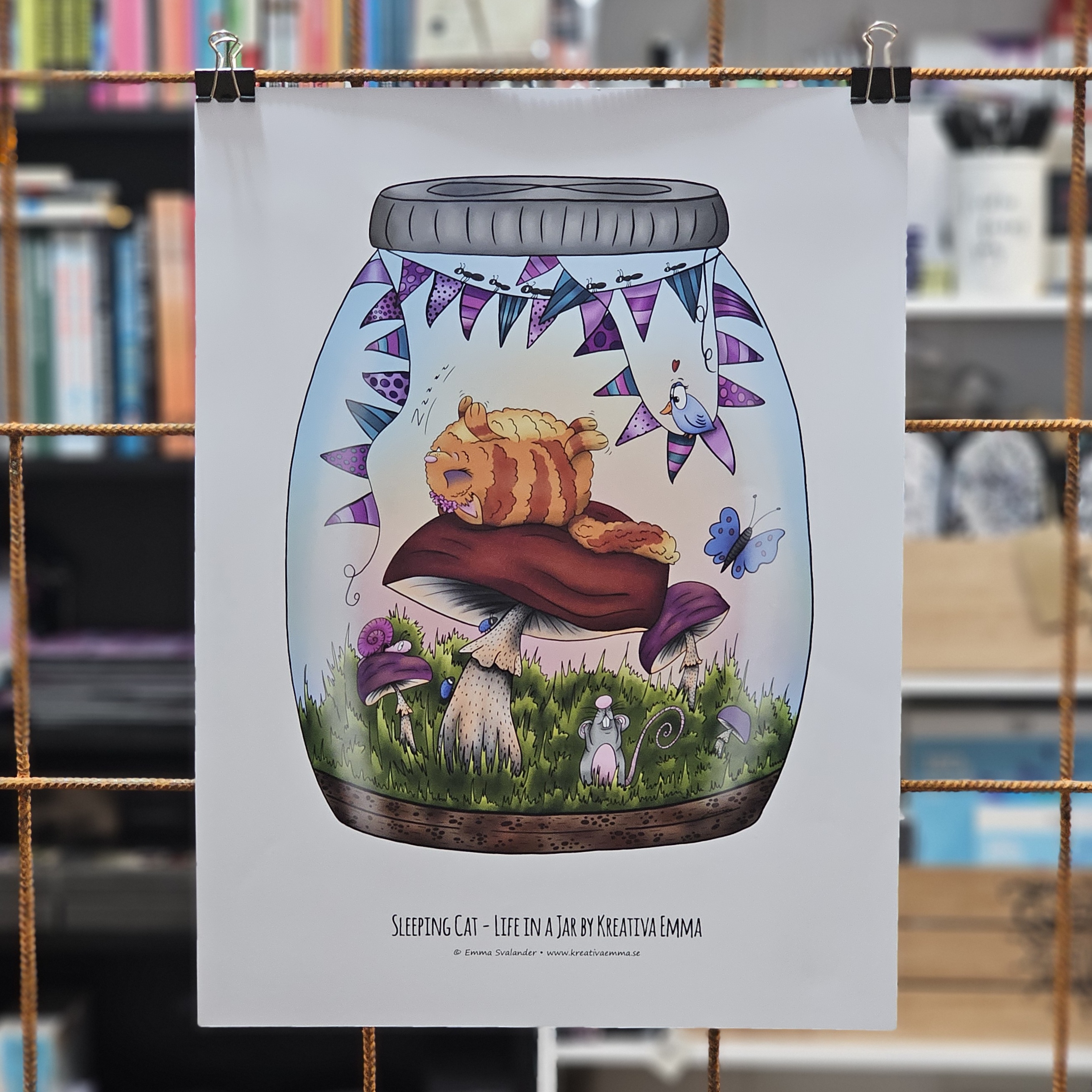Affisch - Life in a jar, Sleeping cat