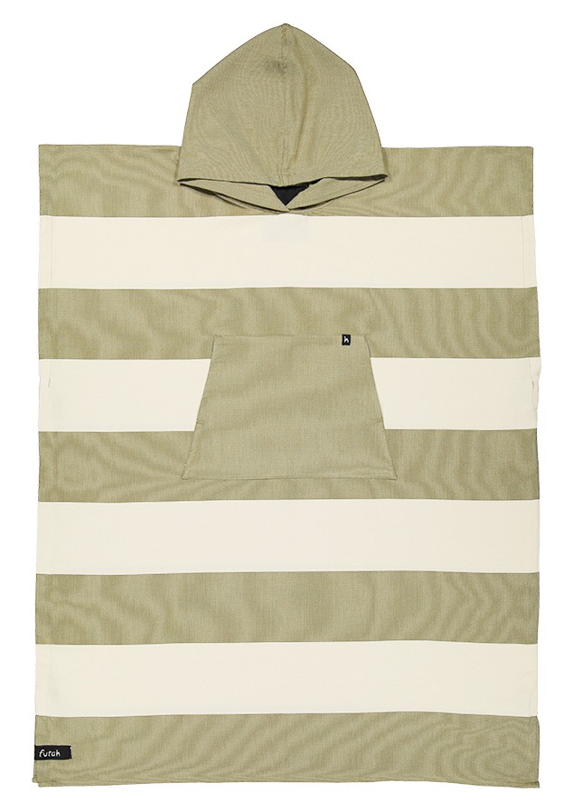 Badponcho/strandponcho Set olivegrön/offwhite vuxen.