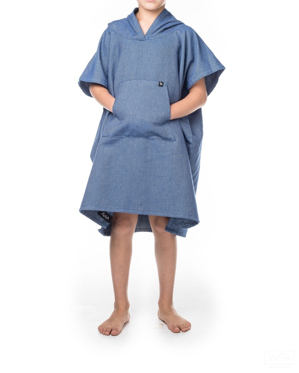 Badponcho/strandponcho Ericeira blå barn 10-15 år.