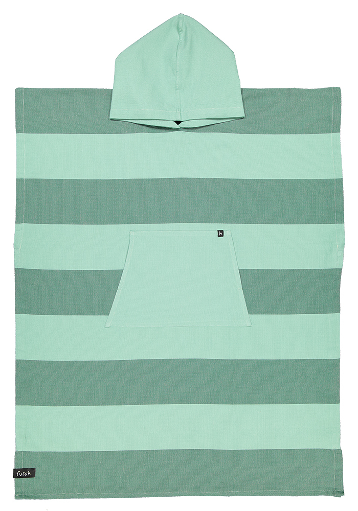 Badponcho/strandponcho. Bedu grönrandig. Vuxen.