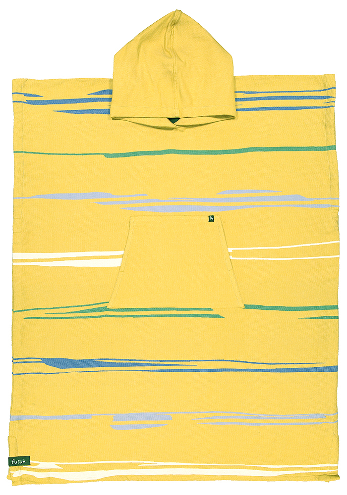 Badponcho/strandponcho Maure Senapsgul. Vuxen.